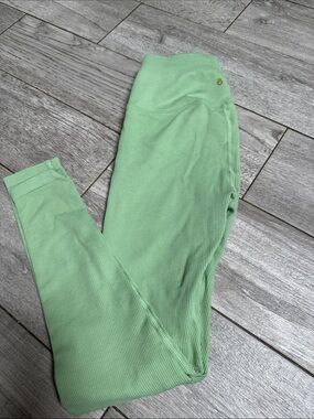 Spiritual Gangster Mint Green Ribbed High-Waist Leggings